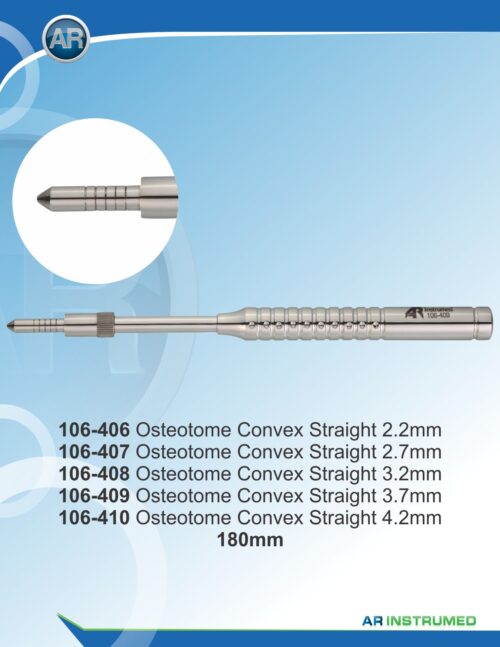 Osteotom mit Stopp, gerade-Konvex-spitz 4.2 mm