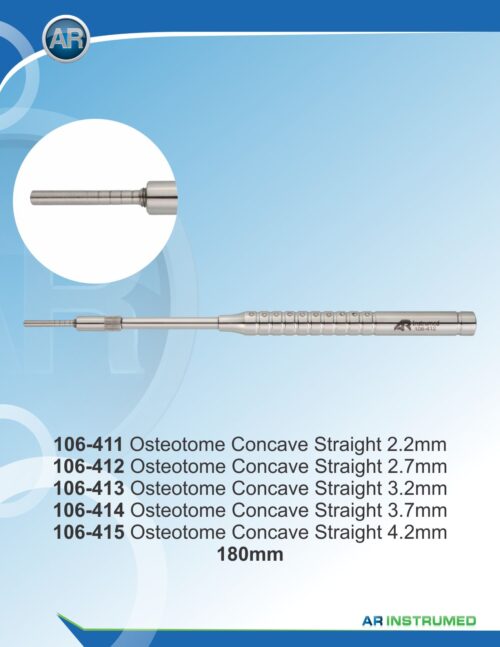 Osteotom mit Stopp, gerade-konkav 3.7 mm