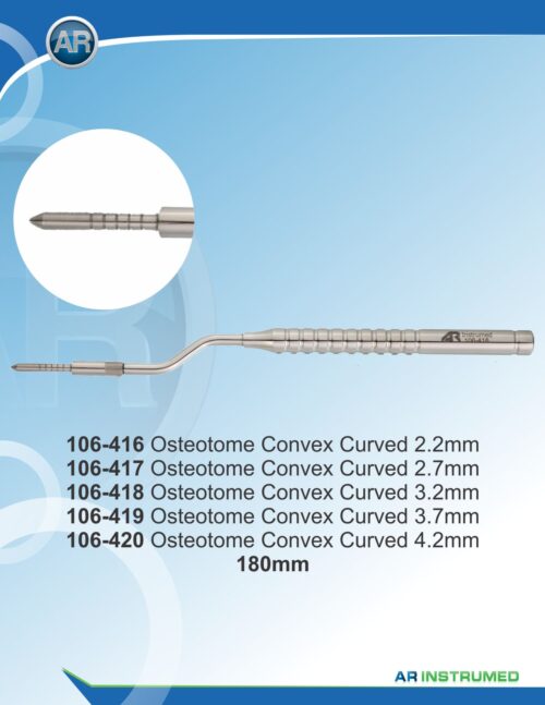 Osteotom mit Stopp, gebogen-Konvex-spitz 4.2 mm