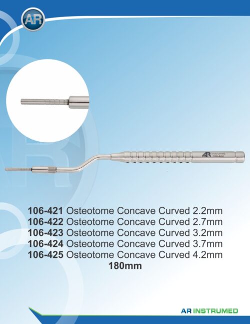 Osteotom mit Stopp, gebogen-konkav 3.7 mm