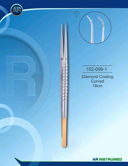 Pinzetten Diamond Coating Curved 18cm