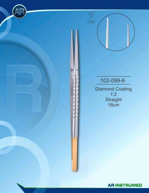 Pinzetten Diamond Coating 1:2 Straight 18cm