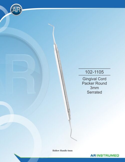 Gingival Cord Packer Round 3mm Serrated Hohl Griff 6mm