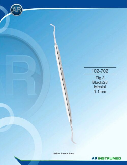 Fig.3 Black/28 Mesial 1.1mm Hohl Griff 6mm Enamel Instrument