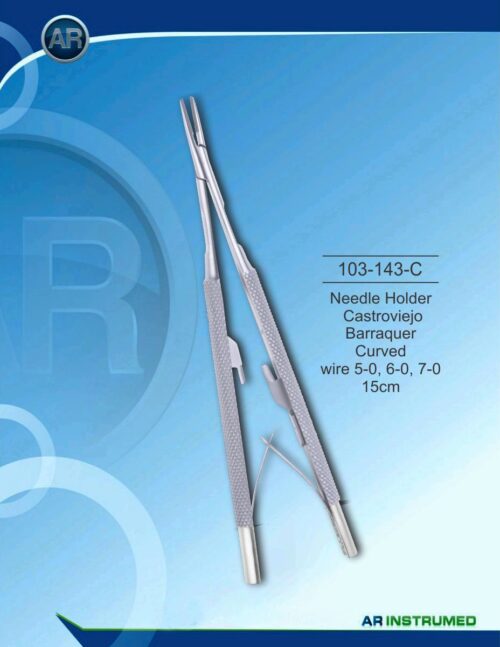 Nadelhalters Castroviejo Barraquer Curved wire 5-0, 6-0, 7-0 15cm