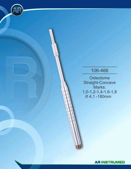 Osteotom gerade-konkav Marks: 1,0-1,2-1,4-1,6-1,8 ø4,1 -180mm
