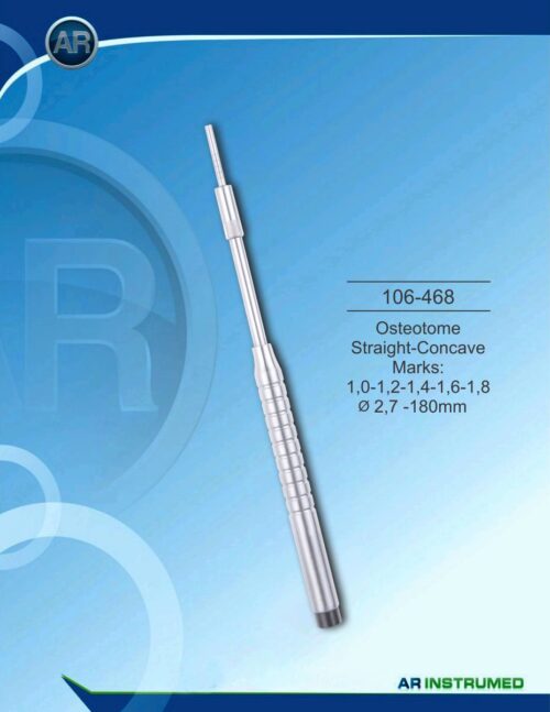 Osteotom gerade-konkav Marks: 1,0-1,2-1,4-1,6-1,8 ø2,7 -180mm