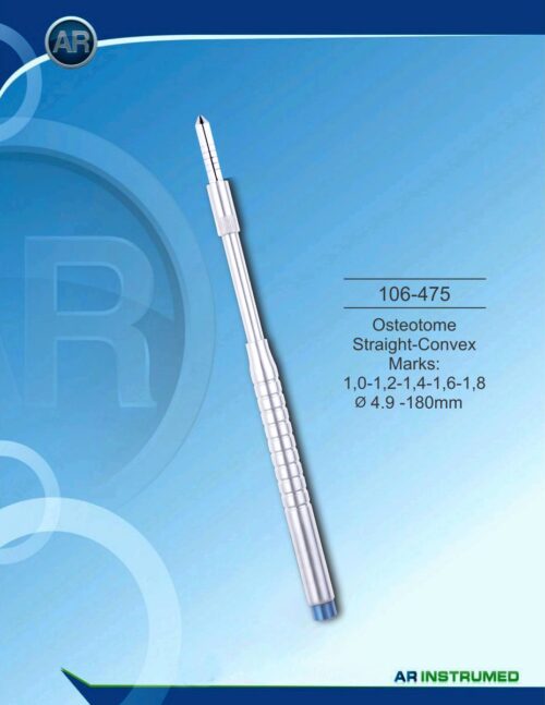 Osteotom gerade-Konvex Marks: 1,0-1,2-1,4-1,6-1,8 ø4.9 -180mm