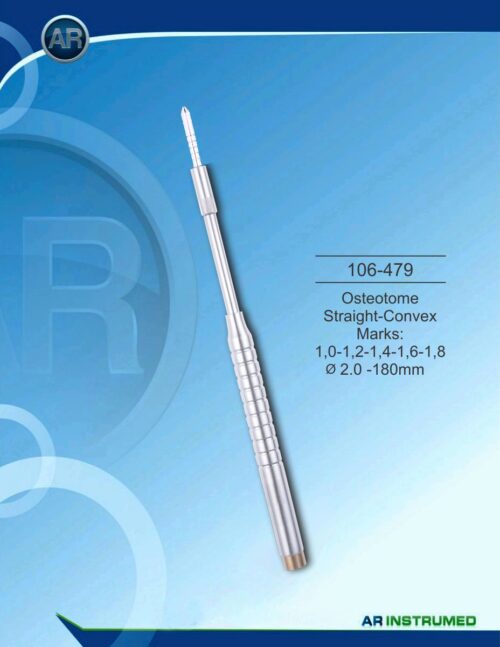 Osteotom gerade-Konvex Marks: 1,0-1,2-1,4-1,6-1,8 ø2.0 -180mm
