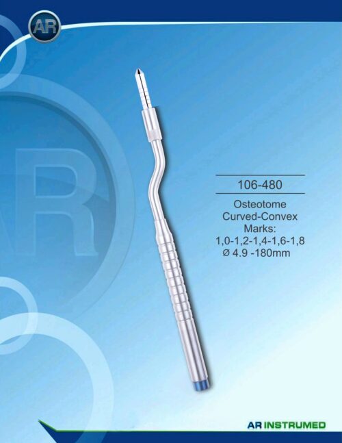 Osteotom gebogen-Konvex Marks: 1,0-1,2-1,4-1,6-1,8 ø4.9 -180mm