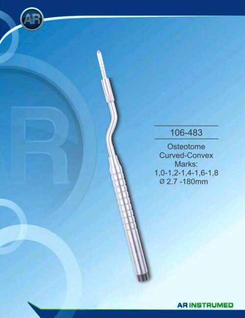 Osteotom gebogen-Konvex Marks: 1,0-1,2-1,4-1,6-1,8 ø2.7 -180mm