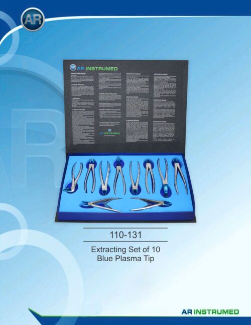 Zahnzange Anatomische Griff Titan(Blau) Tips Set aus 10 Stück