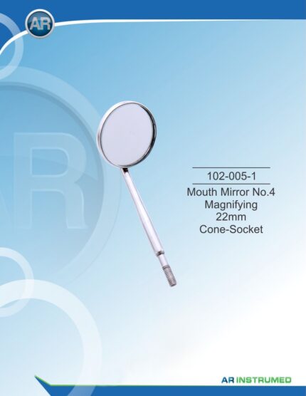 AR INSTRUMED Dental Mundspiegel, 22-mm-vergrößernder Konusspiegel für beschlagfreie Reflektion, leichtes ergonomisches Design