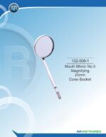 AR INSTRUMED Dental Mundspiegel, 24-mm-planer Konusspiegel für beschlagfreie Reflektion, leichtes ergonomisches Design