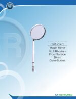 Mouth Mirror No.6 Rhodium Front Surface 26mm Cone Socket - Image 2