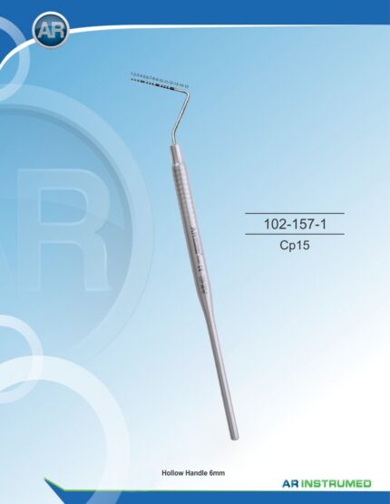 AR INSTRUMED Dental CP-15 Probe aus Edelstahl mit hell orangefarbenen Silikongriff für präzise parodontale Diagnostik in Deutschland