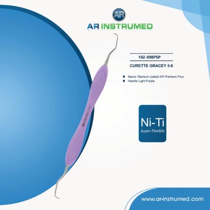 AR INSTRUMED Dental Gracey Kürette 5-6 – Niti-beschichtete gebogene Spitze mit scharfem Schnabel für präzise Konkremententfernung