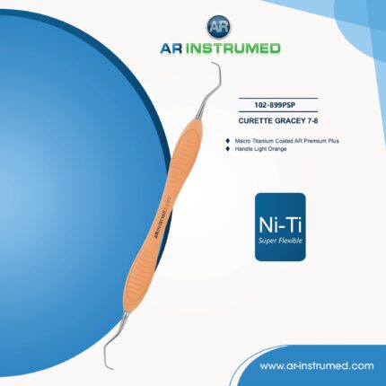 AR INSTRUMED Dental Gracey Kürette 7-8 – Niti-beschichtete gebogene Spitze mit scharfem Schnabel für präzise Konkremententfernung