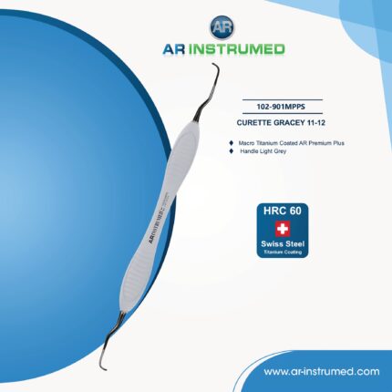 AR INSTRUMED Dental Gracey-Kürette – Premium Edelstahl mit 1-2 NiTi-beschichteter gebogener Spitze für präzise und sichere Zahnsteinentfernung