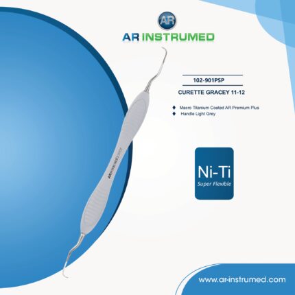 AR INSTRUMED Dental Gracey Kürette 11-12 – Mini-Titan-beschichtete Spitze für präzise Konkremententfernung