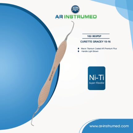 AR INSTRUMED Dental Gracey Kürette 15-16 – Niti-beschichtete gebogene Spitze mit scharfem Schnabel für präzise Konkremententfernung