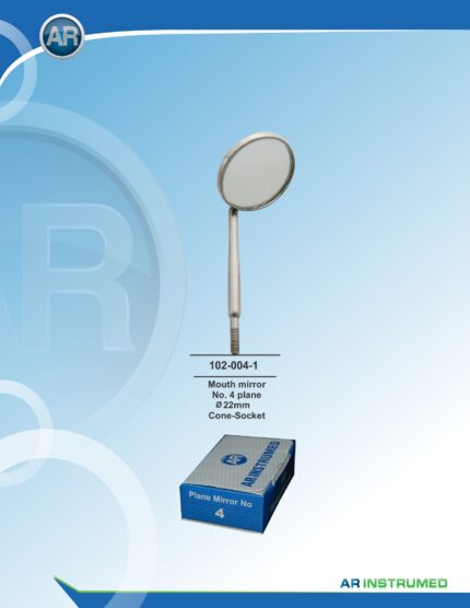 AR INSTRUMED Dental Mundspiegel, 22-mm-planer Konusspiegel für beschlagfreie Reflektion, leichtes ergonomisches Design