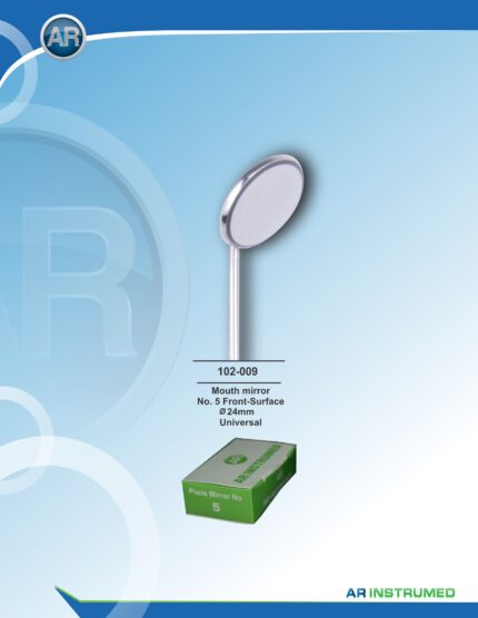 AR INSTRUMED Dental Mundspiegel, 24-mm-Rhodium-Frontspiegelfläche für helle beschlagfreie Reflektion, leichtes ergonomisches Design