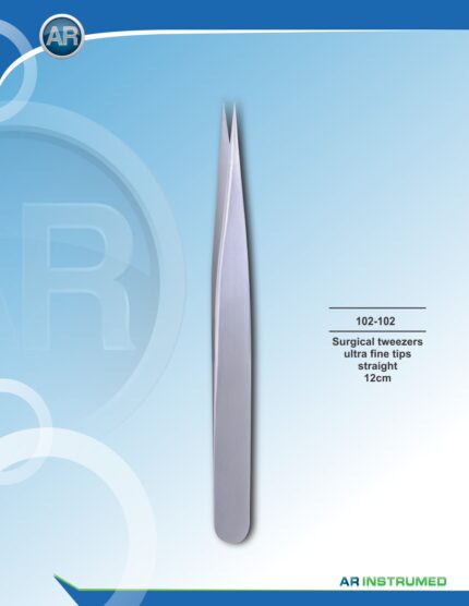 Surgical Tweezer Ultra Fine Tips Straight 12cm