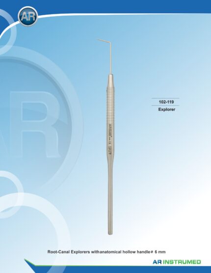 AR INSTRUMED Dentalsonde 6, scharfe gekrümmte Spitze zur präzisen Zahnuntersuchung, weicher Silikongriff Hellblau