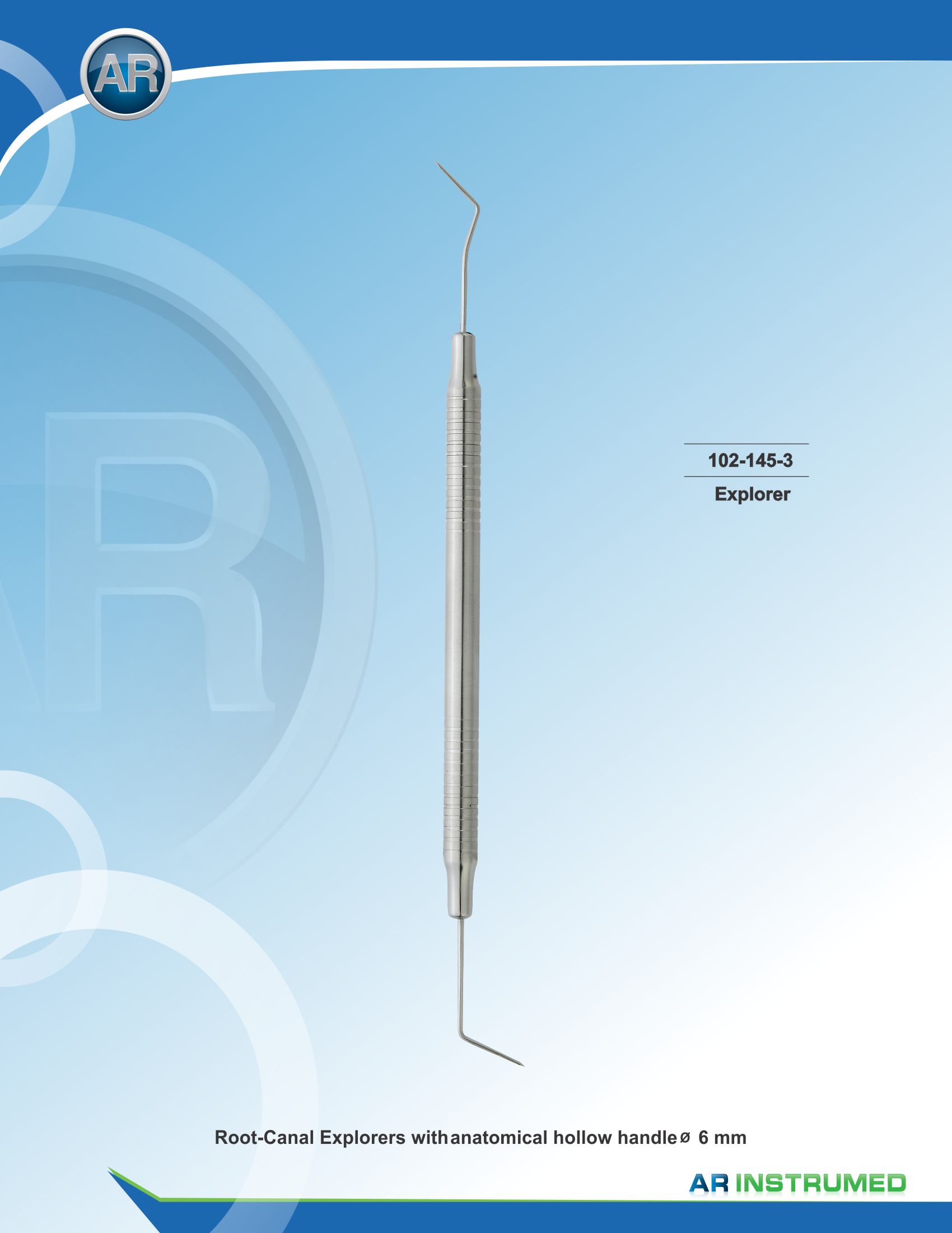 1021452_1.jpg AR INSTRUMED Dentalsonde 5-9, plasmagekrümmte Spitze zur Karies- und Parodontaldiagnostik, ergonomischer Silikongriff