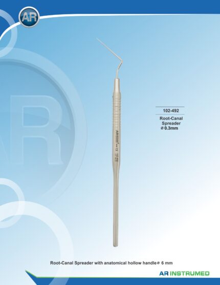 AR INSTRUMED Dental Endodontischer Spreizer, 0,23-mm-gekrimmte Plasmaspitze zur Füllungsverdichtung, weicher Silikongriff Hellblau