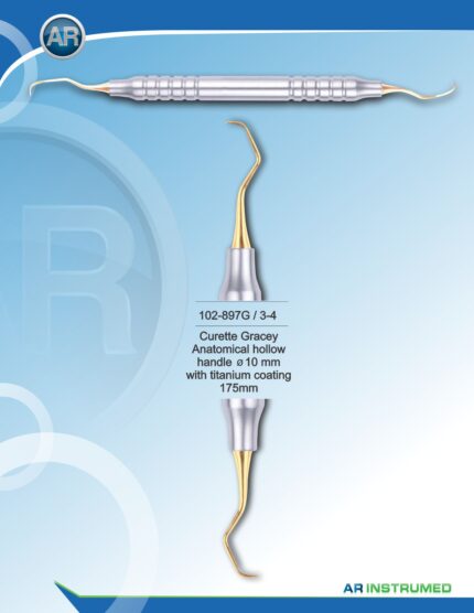 Curette Gracey with Titanium Coating 175mm 3-4