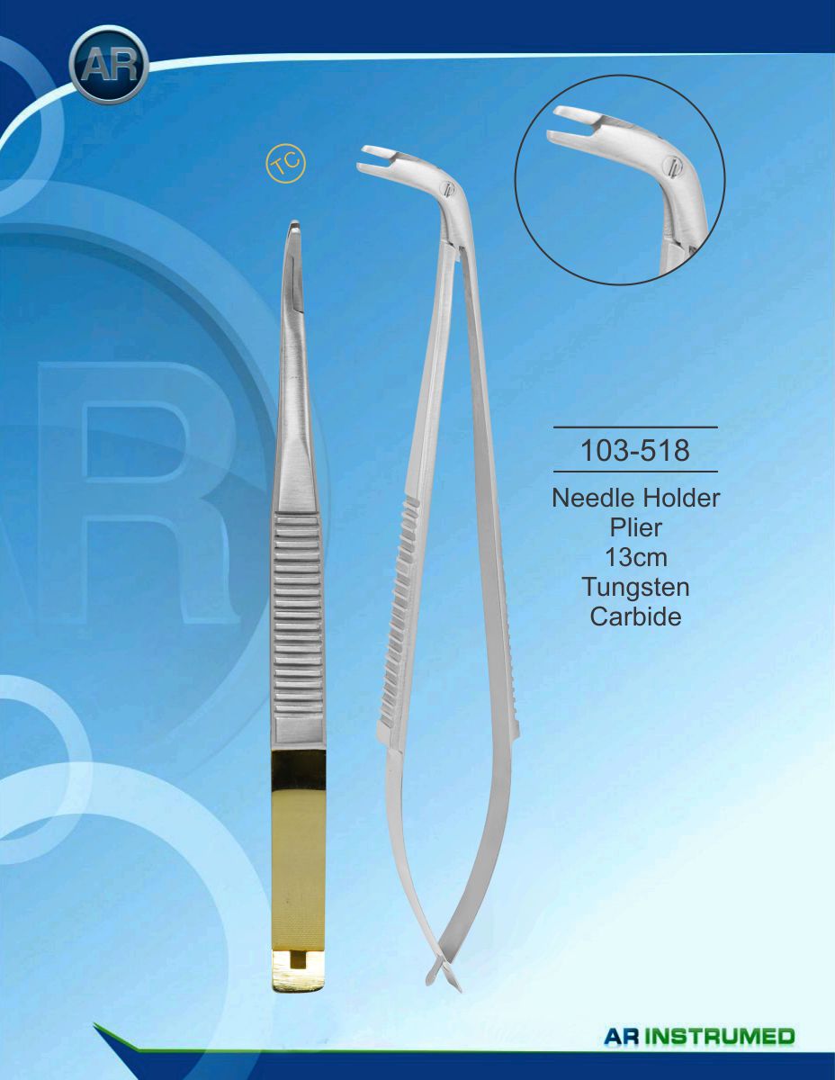 103-518-02.jpg Needle Holder Plier 13cm Tungsten Carbide – Image 1