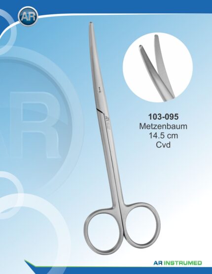 AR INSTRUMED Metzenbaum Schere gebogen 14.5 cm aus rostfreiem Edelstahl für präzises Schneiden empfindlicher Gewebe Deutschland