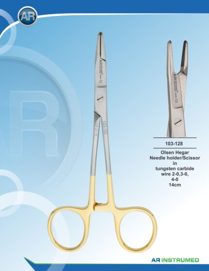 Olsen Hegar Needle Holder/Scissor wire 2-0,3-0,4-0 14cm
