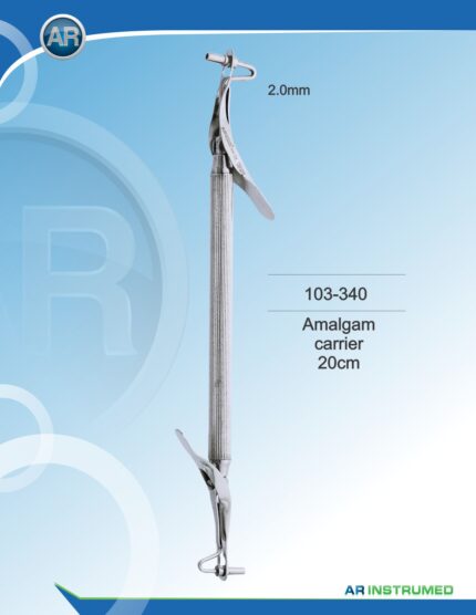 AR INSTRUMED Amalgam Carrier mit 2,0 mm und 2,5 mm Applikationsspitzen, hergestellt aus hochwertigem medizinischem Edelstahl, korrosionsbeständig. Autoklavierbar und sterilisierbar, geeignet für die präzise Aufnahme und Applikation von Amalgam in restaurativen zahnmedizinischen Verfahren. Langlebig, hygienisch und für den klinischen Dauereinsatz konzipiert.