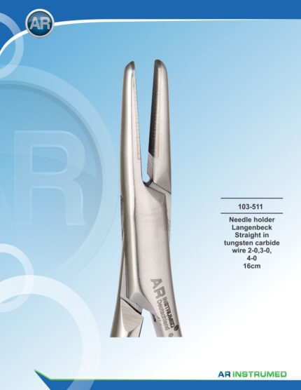 Needle Holder Langenbeck Straight wire 2-0,3-0,4-0 16cm