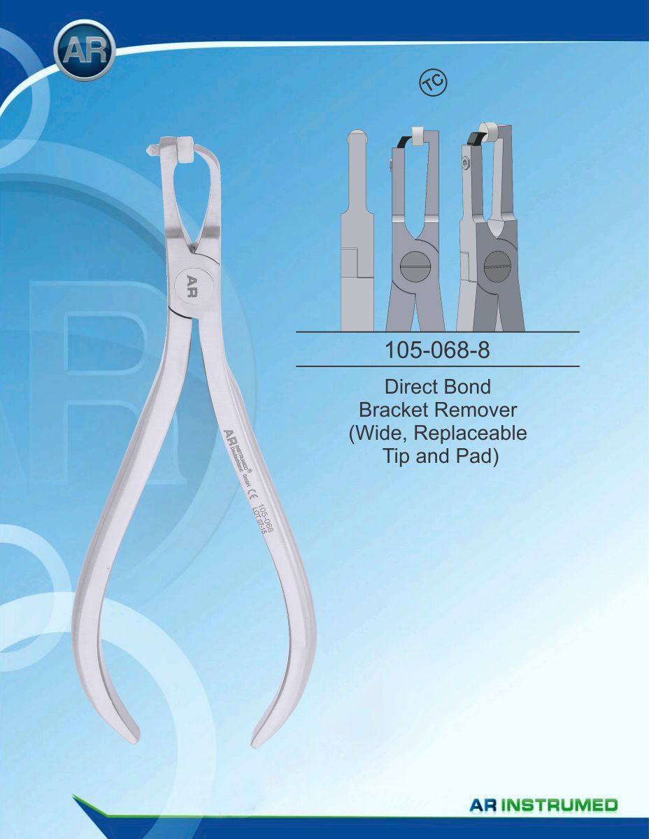 105-068-8A.jpg Orthodontics Pliers Direct Bond Bracket Remover (Wide, Replaceable Tip and Pad) (TC) – Bild 1