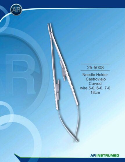 Porte-aiguille Castroviejo Fil courbe 5-0, 6-0, 7-0 18cm