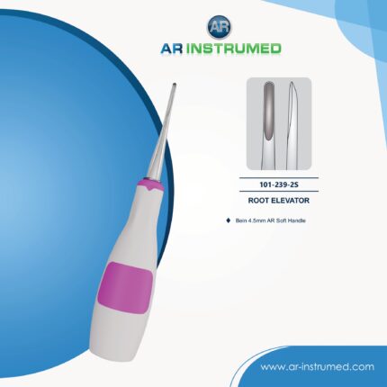 AR INSTRUMED Dentaler Wurzelheber, Gerade Bein 4.5mm Glatte Spitze, hellvioletter Silikongriff
