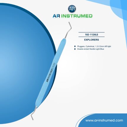 AR INSTRUMED Dentaler Amalgamfüllungs-Glattstopfer, Gebogene Plasmabeschichtete 1.2–2.0mm Spitze, hellblauer Silikongriff