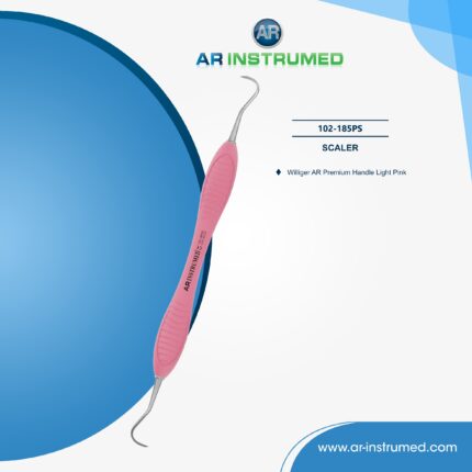 AR INSTRUMED Dental Zahnstein-Scaler aus rostfreiem Edelstahl mit gebogener Spitze und Silikongriff für professionelle Zahnreinigung Deutschland