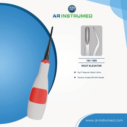 AR INSTRUMED Dental Bajonett-Distal-Wurzelheber – Premium Edelstahl mit 3,5 mm titan-beschichteter Spitze für präzise Distalextraktion