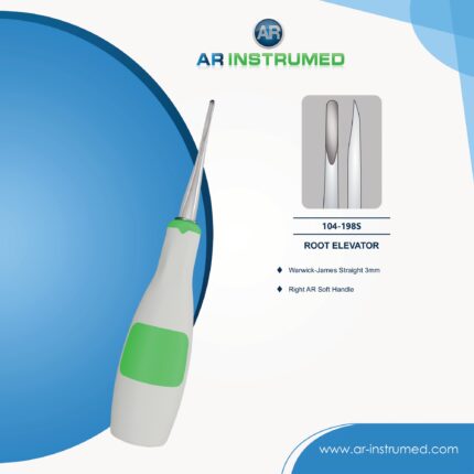 AR INSTRUMED Dental Wurzelheber aus rostfreiem Edelstahl mit 3 mm gerader Warwick-James Spitze und rosafarbenem Silikongriff für Zahnextraktion Deutschland