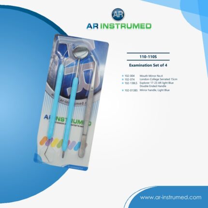 AR INSTRUMED Dental Untersuchungs-Set (4-teilig) – Premium Edelstahl-Kit mit Mundspiegel, Explorer und Pinzette für präzise orale Diagnostik