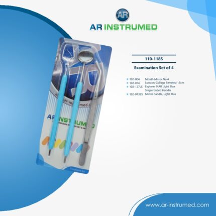 AR INSTRUMED Dental-Instrumente Mundpflege-Set (4-teilig) – Premium Edelstahl-Kit mit Mundspiegel, Explorer und Pinzette für präzise orale Pflege